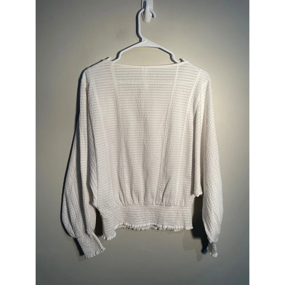 Anthropologie Rebecca Dolman‎ Sleeve Top in White Peasant Cottagecore Bohemian